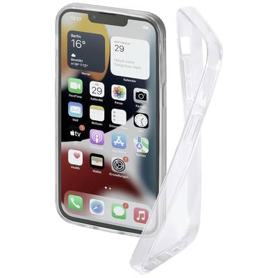 A smartphone with its screen displayed. App icons and weather information are visible on the display. Next to it is a transparent phone case.