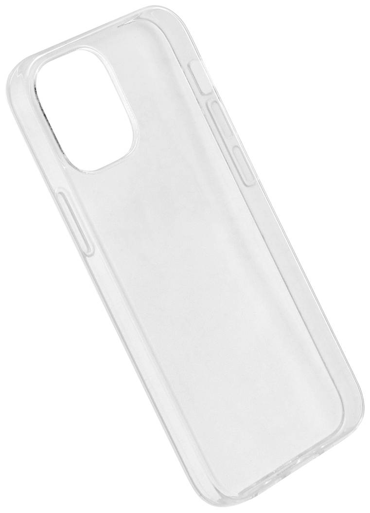 Transparent plastic phone case designed for a specific smartphone model, featuring cutouts for camera and control buttons.