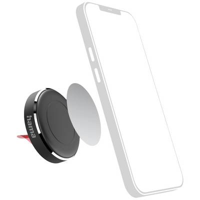 In the image, a magnetic smartphone mount by Hama for the car can be seen, which attaches to the air vent.