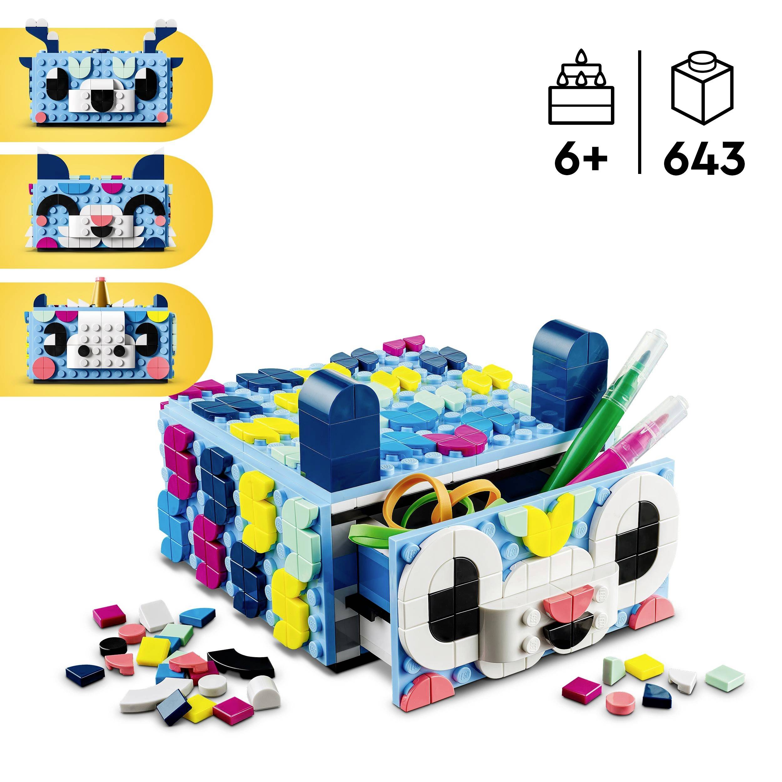 LEGO® DOTS 41805 Creative animal box with drawer