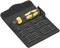A screwdriver set with a yellow handle and various bits arranged in an open black case.
