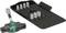 Tool set with torque wrench and sockets in various sizes in an open, black case.