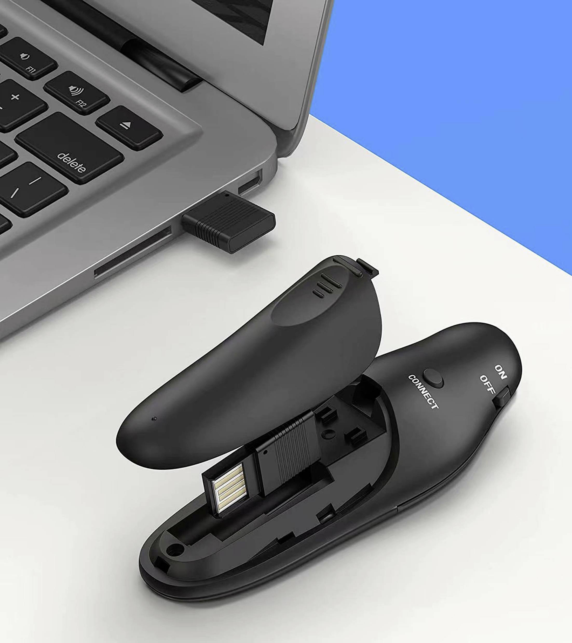 An open Wi-Fi dongle next to a laptop with a USB plug. The dongle casing shows switches for 'ON/OFF' and 'Connect'.