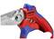 A red and blue Knipex cable cutter with the inscription '95 05 20'. The metal blades are marked with 'INOX HRC-56'.