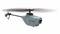 A small grey drone in the air with a visible camera and rotor blades. It bears the inscription 'APX-PD100'.