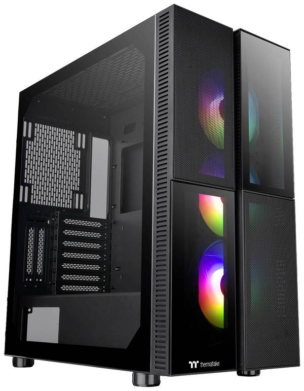 Thermaltake CA-1W1-00M1WN-01 Midi tower PC casing Black 3 built-in LED fans, LC compatibility, Window, Suitable for DIY water coolers, Suitable for AIO water coolers