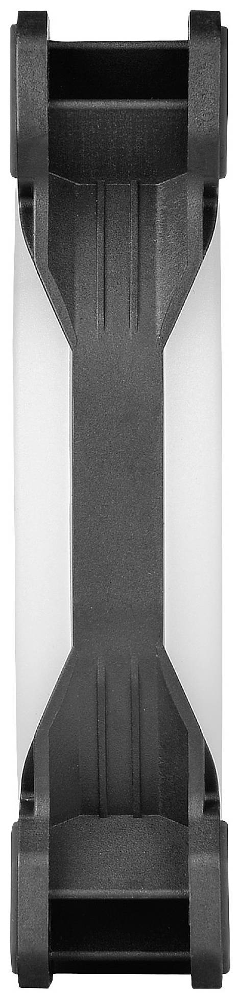 A single black plastic component with two U-shaped profiles connected by a central web, set against a white background.