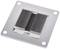 A rectangular metal heat sink with parallel fins, mounted in a square frame with four screw holes in the corners.