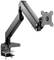 Pivoting Monitor Arm in Black, Office Furniture Hardware, Suitable for Desks, with USB Ports and Desk Mounting Bracket.