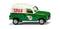 Toy car model in green and white with 'SPAR' logo. It depicts a classic delivery van style.