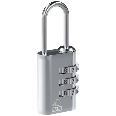 Purpose of a safety deposit box lock with a three-digit numerical code, all digits set to '8', silver metallic surface.