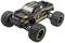 A remote-controlled car in black and gold with the inscription 'Blackout Slider' on the side, sits on rugged off-road tyres.