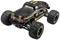 Remote-controlled model car in black and gold with large off-road tyres, labelled 'Blacklion Slyder'.