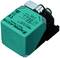 Industrial sensor by Pepperl+Fuchs, Model NBB30-U1-Z3-V1, green-black, with technical labelling on the top surface.
