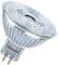 A clear halogen reflector lamp with a GU5.3 base, suitable for precise directional lighting.