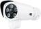 A surveillance camera with six LED lights in a white housing, mounted on a wall bracket.
