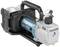 A Makita vacuum pump with a blue and silver housing, handle, and valve regulator.