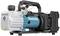 Electric air pump by Makita with a black handle and blue casing, suitable for various inflation tasks.