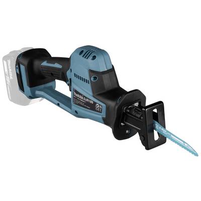 A cordless reciprocating saw, model number 'DJR189', in blue and black. It features a visible saw blade and a battery compartment.