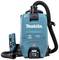 'Cordless Makita vacuum cleaner with HEPA filter. Includes a carrying strap, hose and controllable module.'