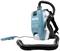 A portable backpack vacuum cleaner by Makita, equipped with a HEPA filter and flexible hose, ideal for mobile cleaning operations.