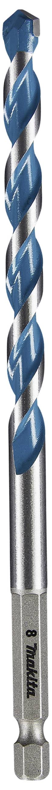 A spiral drill bit with a blue tip, suitable for precise drilling in various materials.