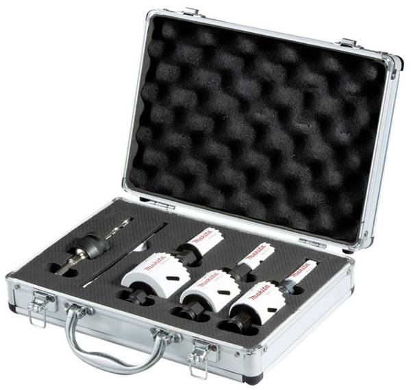 Makita E-12304 Hole saw set 8-piece 19 mm, 22 mm, 29 mm, 38 mm, 44 mm, 57 mm cut 1 Set