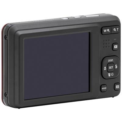 Back of a digital camera with an LCD screen, buttons for zoom, settings, and modes. Screen is switched off.
