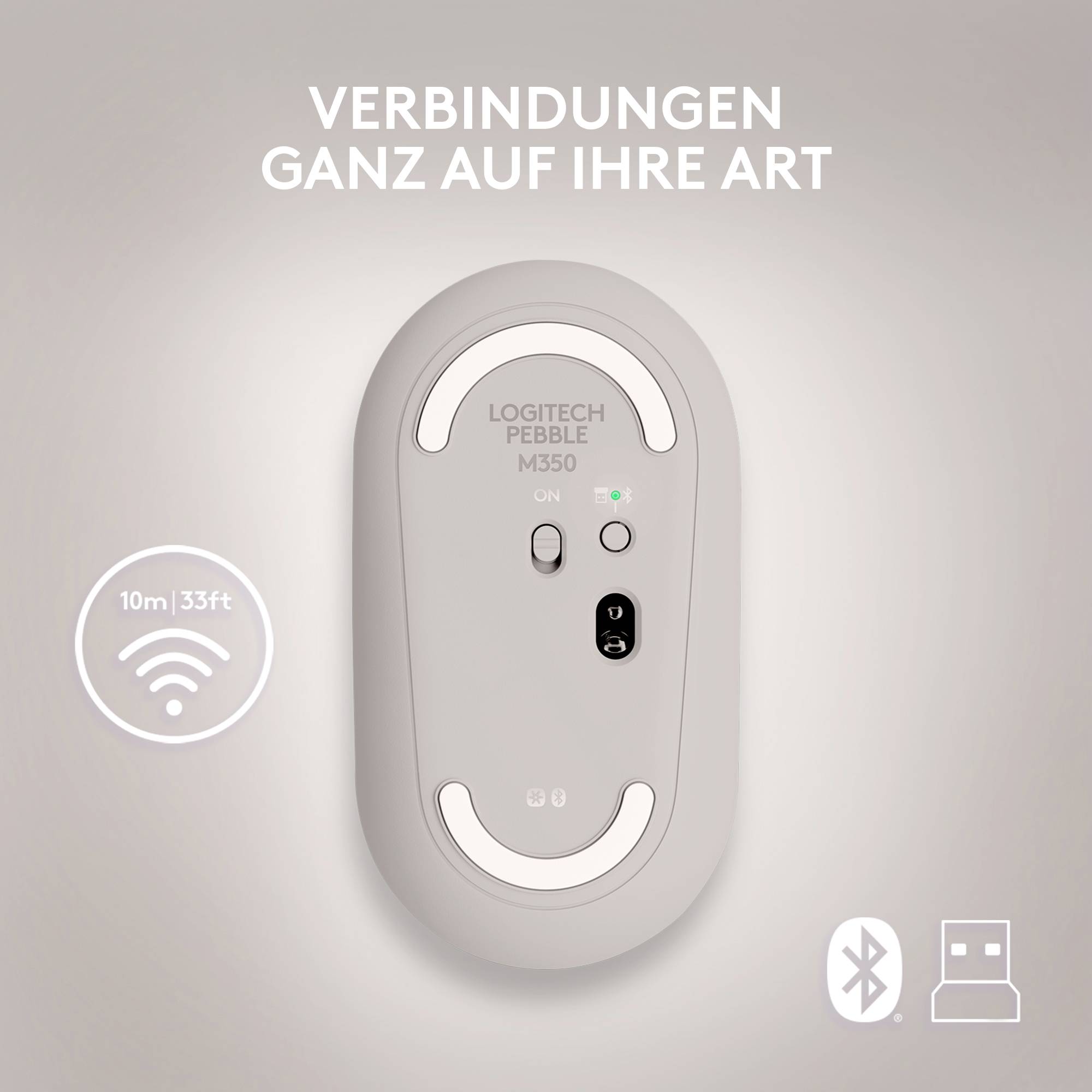 Logitech Pebble M350 Wireless Mouse Wireless Optical Sand 3 Buttons 1000 dpi-6