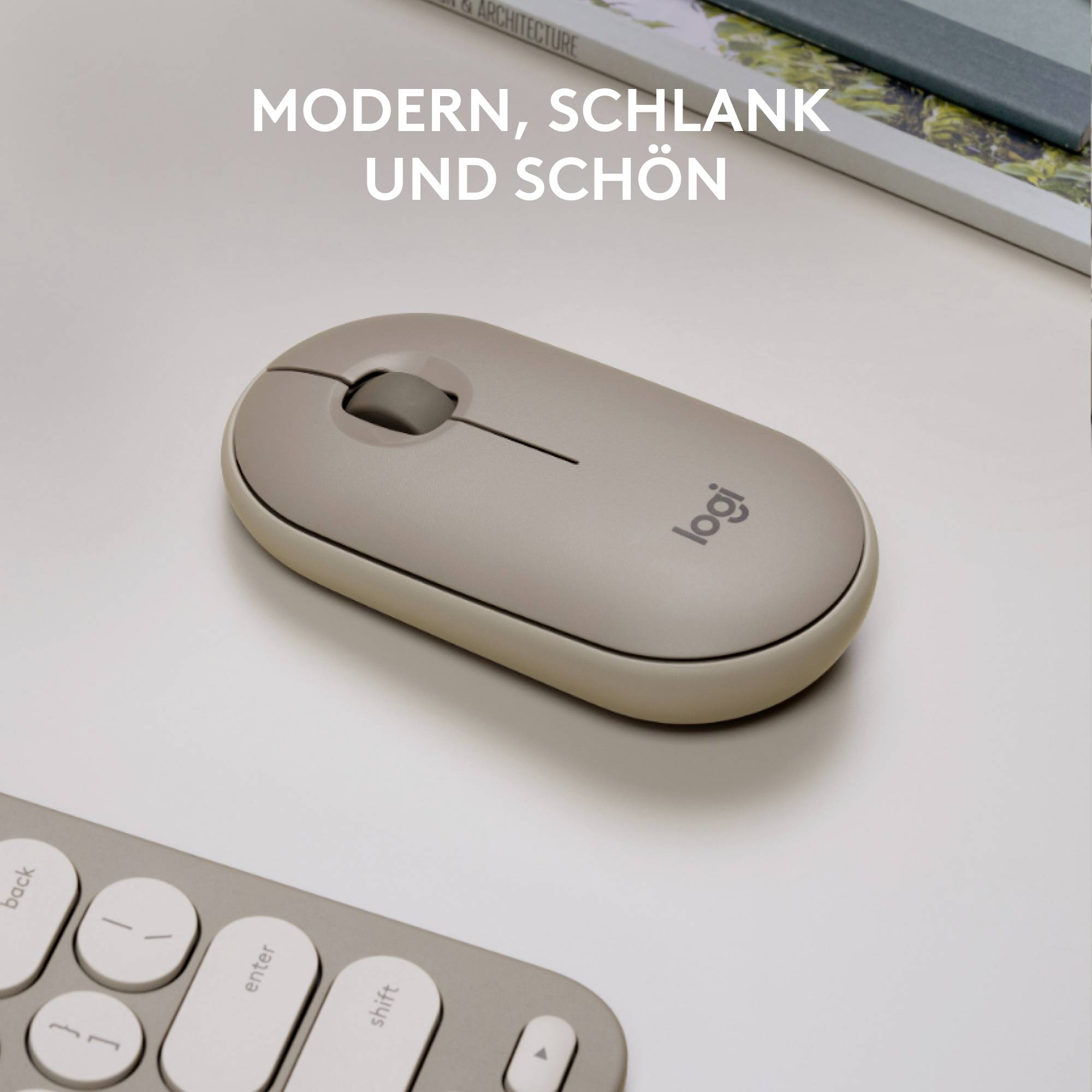 Logitech Pebble M350 Wireless Mouse Wireless Optical Sand 3 Buttons 1000 dpi-7