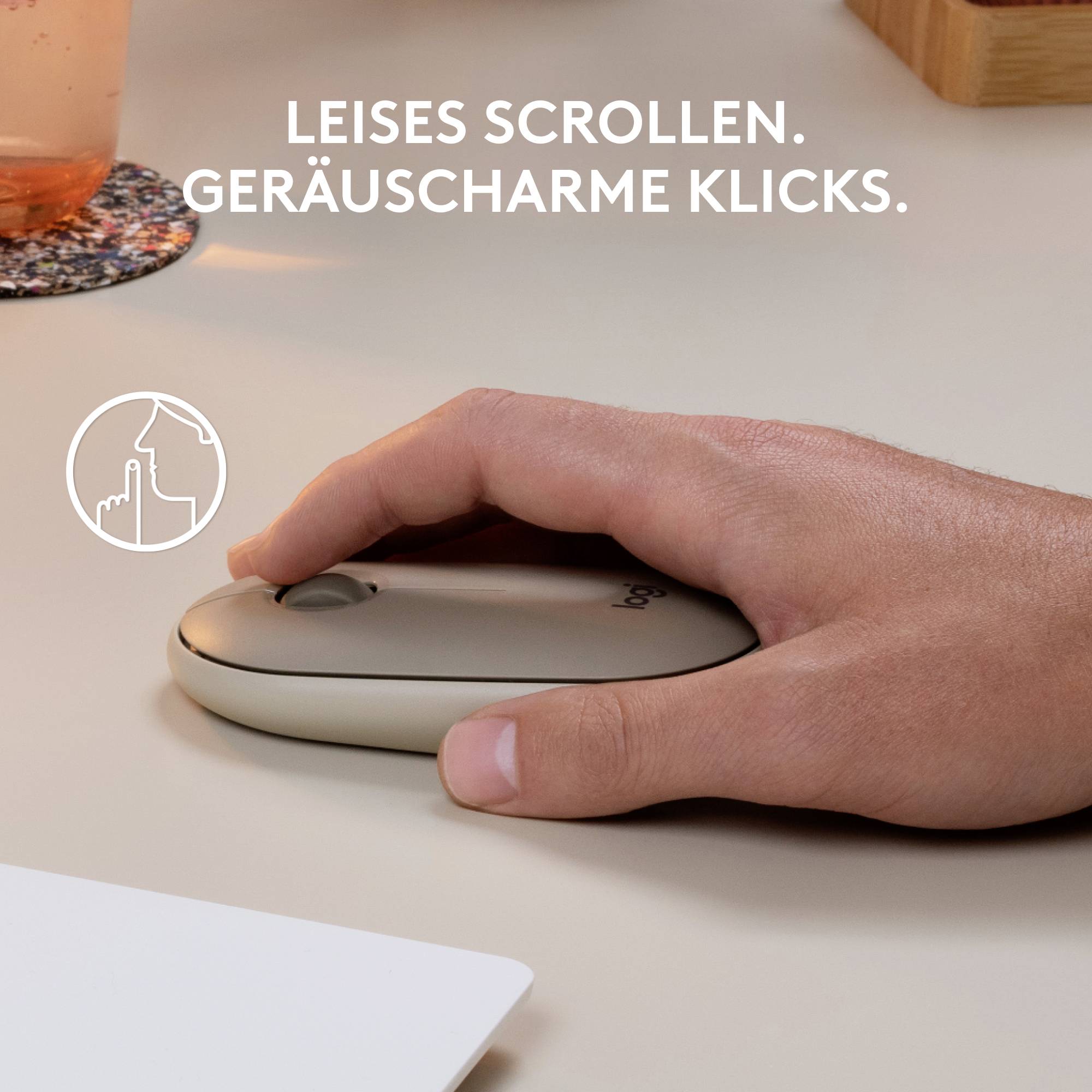 Logitech Pebble M350 Wireless Mouse Wireless Optical Sand 3 Buttons 1000 dpi-8