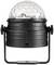 Black LED light effect with dome-shaped, transparent casing, suitable for stage or party lighting.