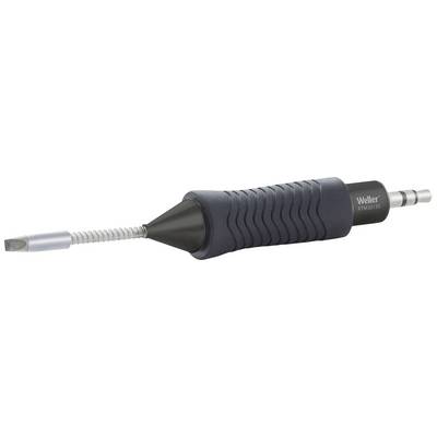 Electric soldering iron with ergonomic handle and interchangeable tip. Suitable for precise soldering work on electronic components.