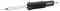 Soldering iron with a black handle and silver tip, with the brand name 'Weller' printed on it.