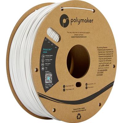 Polymaker PF01002 PolyLite Filament ASA UV-resistant, weatherproof, heat-resistant 1.75 mm 1000 g White 1 pc(s)