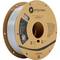 3D Printer Filament Spool by Polymaker, PolyLite PETG Type, grey, with product details such as printing temperature and weight on label.