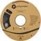 A PolyLite PLA spool from Polymaker. Label contains information about materials, contact email, and social media.