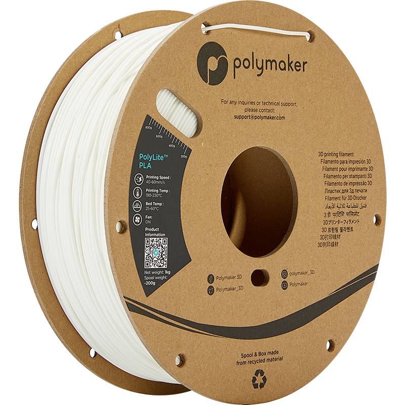 Polymaker PA02017 PolyLite Filament PLA 2.85 mm 1000 g White 1 pc