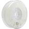 White 3D printer filament spool made of PolyMax PLA by Polymaker, wound on a transparent plastic spool.