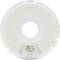A spool of white 3D printing filament by the brand PolyMax PLA from Polymaker. The label displays details about print speed and temperature.