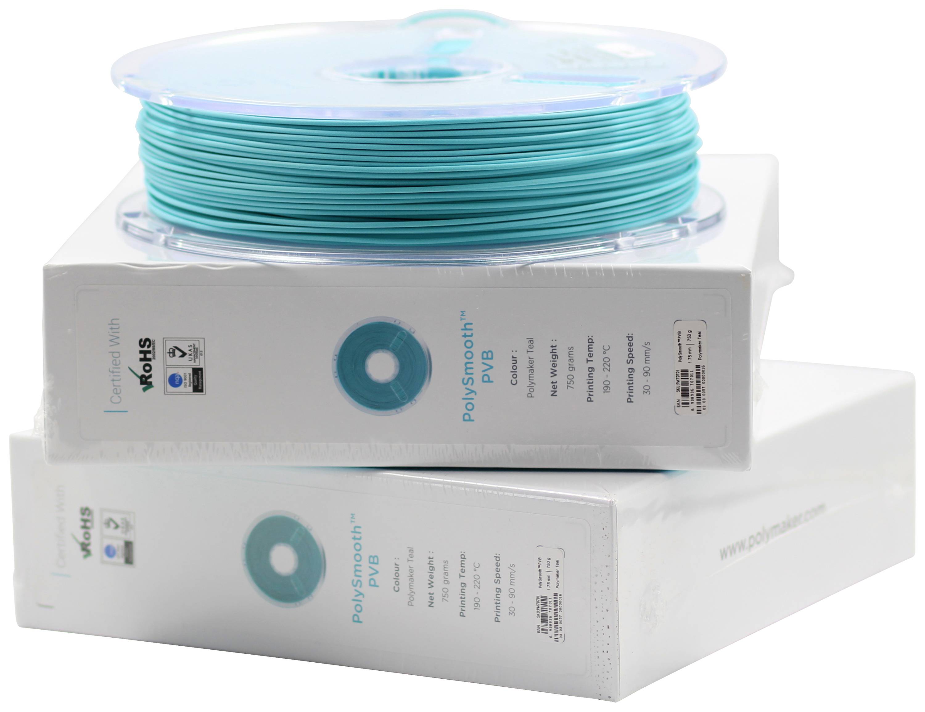 Polymaker PJ01022 PolySmooth Filament PVB polishable 2.85 mm 750 g Turquoise 1 pc(s)