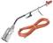Gas burner with long handle and orange hose for weed removal or other applications.