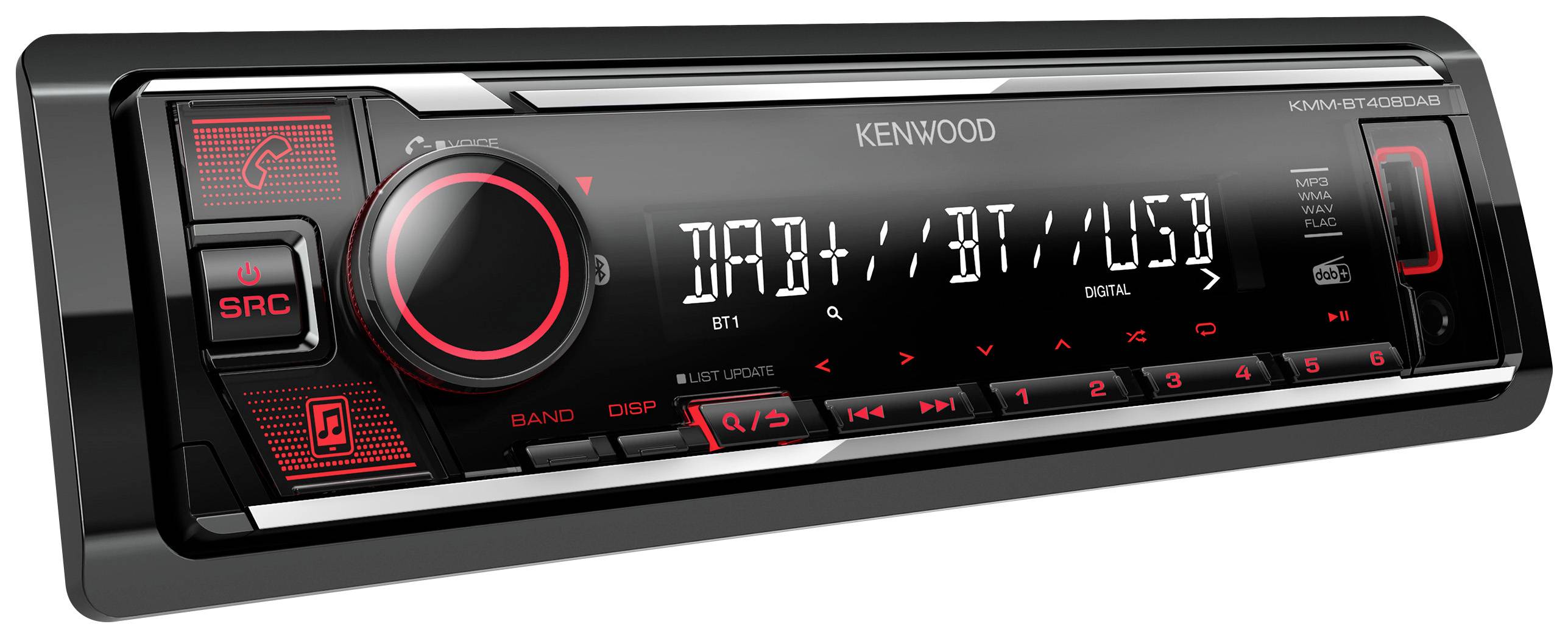 Kenwood KMMBT408DAB stereo handsfree set, Steering wheel RC button DAB+ tuner | Conrad.com