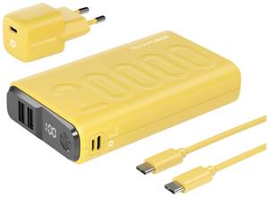 RealPower PB-20000 Power Pack Power bank 20000 mAh  Li-ion USB, USB C® Yellow
