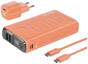 RealPower PB-20000 Power Pack Power bank 20000 mAh  Li-ion USB, USB C® Orange
