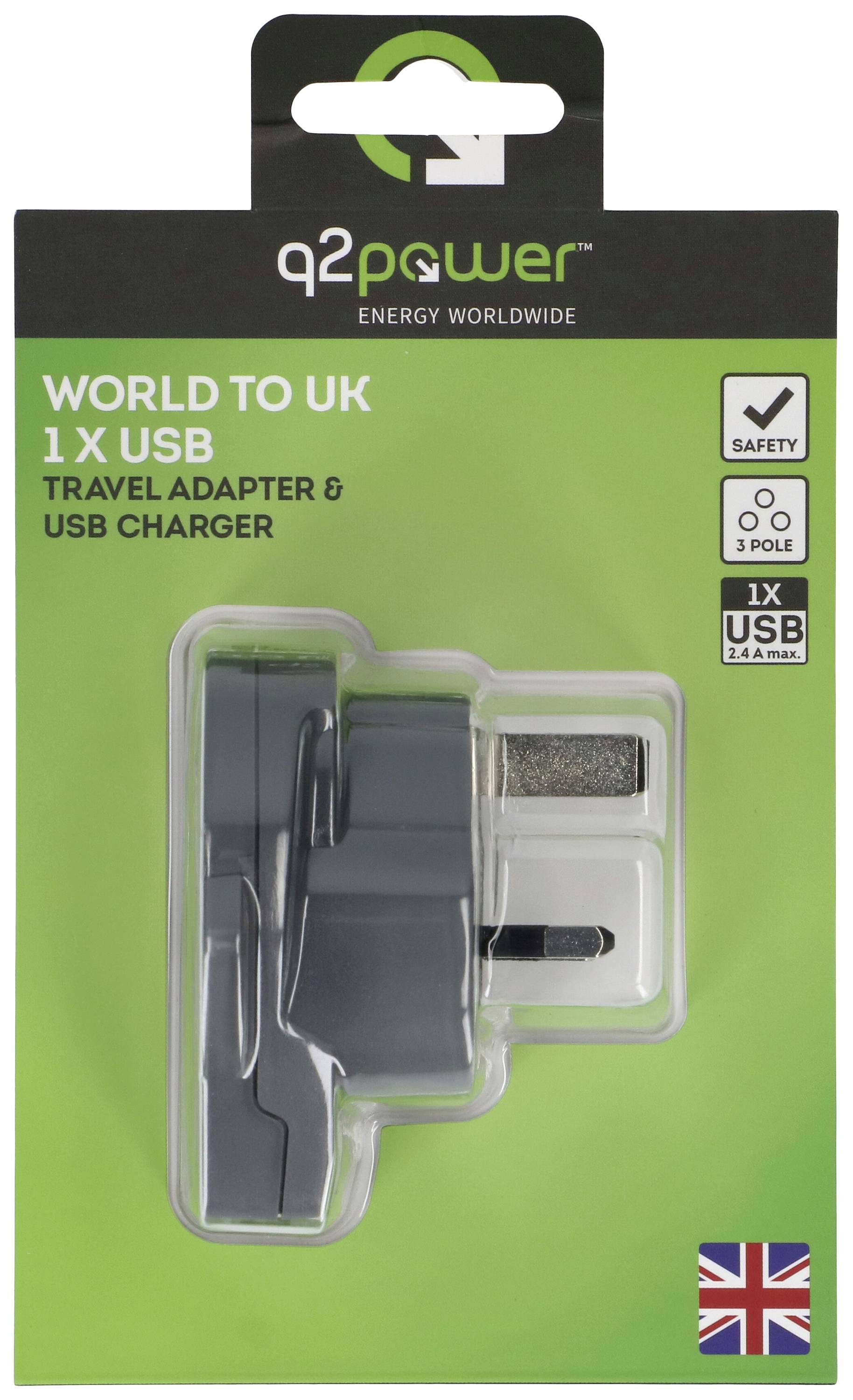 Q2 Power 165444 Travel adapter
