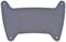 Black and grey rectangular cushion with rounded corners and four holes, possibly part of a seat or backrest accessory.
