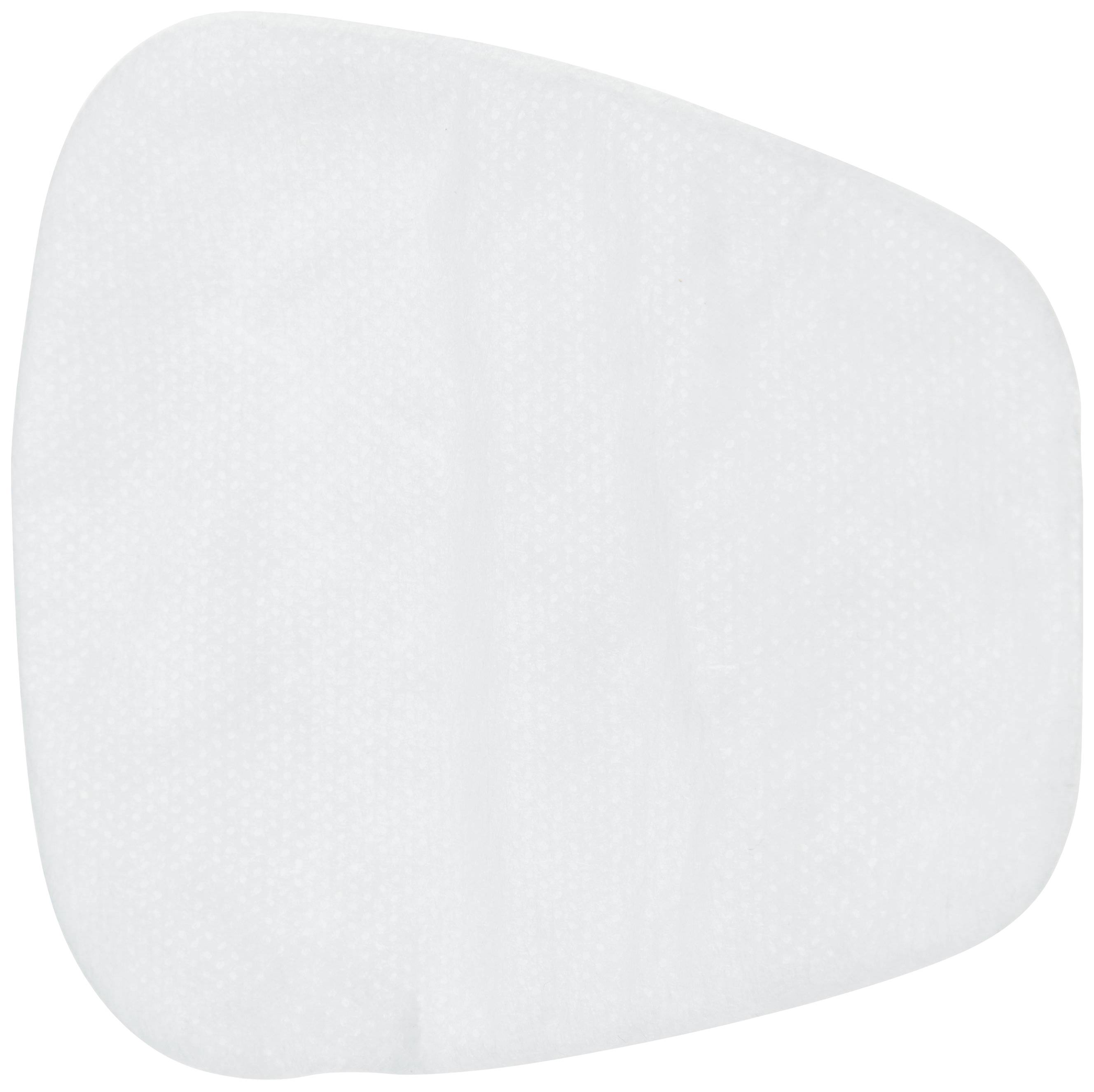 A white, triangular filter or pad, likely for hygienic or medical use.