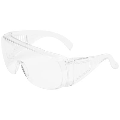 A transparent protective safety spectacles worn to protect the eyes during craft or scientific activities.