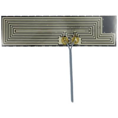 A rectangular electronic sensor with complex circuit patterns, connected by two wires protruding underneath.